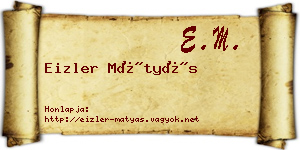 Eizler Mátyás névjegykártya