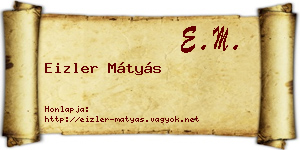 Eizler Mátyás névjegykártya